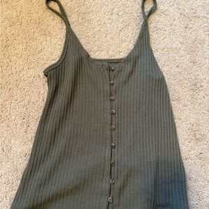 American Eagle Outfitters Ribbed Camisole - Olive